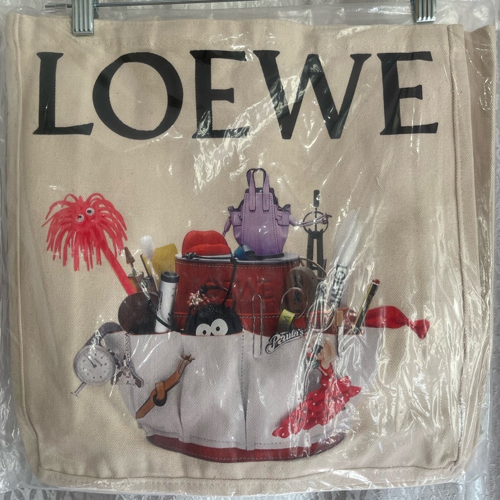 NEW Loewe Tote Canvas Tote Bag with Graphic Design - Picture 2 of 5